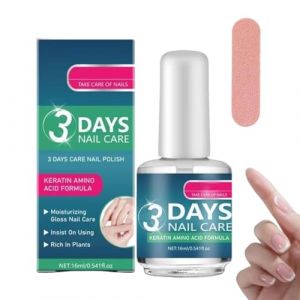 Soin Des Ongles 3 Jours &agrave; K&eacute;ratine Aux Acides Amin&eacute;s, 16 ml Vernis Durcisseur Ongle Extra Fort, 3 Days Nail Care Vernis Transparent Ongle, Nail Care Oil with Keratin Amino Acid Formula (B1) (BaiYuZ, neuf)