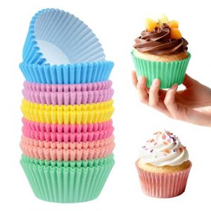 300 Pcs Caissette Muffins Papier, Moule Muffins Papiers, Caissettes Cupcake, Moule Papier Muffin Cuisson antiadh&eacute;sives pour desserts, f&ecirc;tes, anniversaires, mariages, No&euml;l (couleur) (bigemai, neuf)