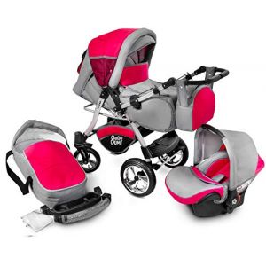 Urbano Travel system Poussette 3 en 1, Trio, Siège-Auto avec tous les accessoires, 20% SALE (U11-Red Zone) (GaGaDumi, neuf)