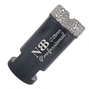 NBB Scie cloche diamant brasé sous vide avec M14, pour le forage à sec ou humide de manière professionnelle sur porcelaine dure, céramique, carrelage, granit, pour meuleuse d'angle (Dia.28mm) (EASTAR SUPER HARD TOOLS S.L., neuf)