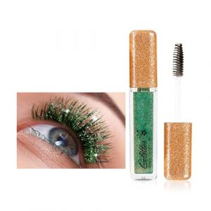 Color&eacute; Fard &agrave; Paupi&egrave;res Mascara Liquide 6 Couleurs, Mascara Volumisant Allongant Mascara Diamants &Eacute;tincelants 6 ml (Vert) (LASX, neuf)