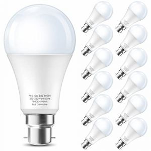 Eastiya Ampoule LED Blanc Froid 6000K,15W équivalent 150W 1500LM B22 Ampoule Baillonette Culot A60, Non Dimmable, Lot de 12 (Queen Moon--Euro, neuf)