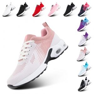 Hitmars Basket Femme Sneakers Chaussure Running Compensee Legere Basquettes Basket Sport Running Shoes Fitness Mode Chaussure de Sport Rose EU 41 (Ugrundi OU, neuf)