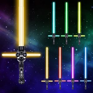OSDUE Sabre Laser, Lightsaber, 7 Couleurs Sabre Lumineux, Epées Laser à LED avec Son, Costume d'halloween, Articles de Fête, Cadeaux, Combattants et Guerriers de la Galaxie, Jouet de Cosplay，C Forme (PLUM-MARKETING, neuf)