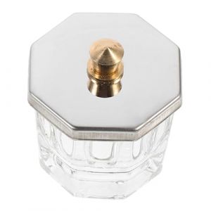 POPETPOP Godet pour Vernis &agrave; Ongles avec Couvercle M&eacute;tallique Pot de Manucure Verre pour M&eacute;langer Couleurs et Nettoyer Pinceaux (Unicepet, neuf)