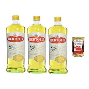 Italian Gourmet Bertolli Lot 3&times;1L Huile d&rsquo;Olive pour Cuisine Haute Temp&eacute;rature 210&deg;C &ndash; Id&eacute;ale Friture & Cuisson &ndash; Usage Quotidien Familial + Italian Gourmet Polpa 400g (Italiaen Gourmet UK Ltd, neuf)