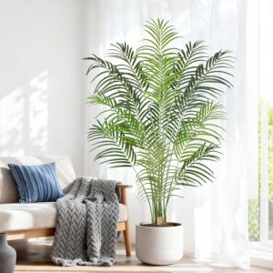 Keeplush Plante Artificielle Areca Palmier Artificiel 170cm Fausse Plante Interieur et Exterieur en Pot Plastique Arbre Artificiel Salon Balcon Chambre Verte D&eacute;coration (1 Pack) (Lush Style, neuf)