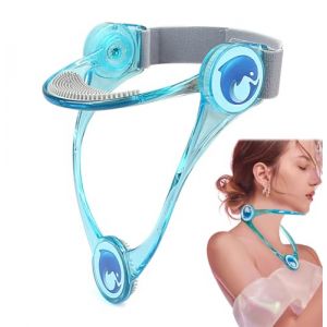 Xemz Support de cou r&eacute;glable, collier cervical, appareil de traction du cou, &eacute;tireur de cou, correcteur de posture pour homme et femme, soulagement de la pression de la colonne cervicale (bleu) (jiansuguanggaoUKshop, neuf)