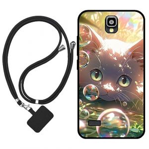 Sunrive Coque Compatible avec Huawei Y560/Huawei Y5,TPU &Eacute;tui Housse Protecteur Souple Gel Mat Back Cover Mignon Motifs Antichoc Case(Bulles Chat)+1x Universelle Dragonne (sunrive, neuf)