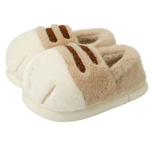 G&eacute;n&eacute;rique Pantoufles Femme Rigolote - Chaussons Chat Pantoufle Pattes d'animaux Chausson Couleur Patchwork Souples Chaussons Mignon Pantoufle avec Semelle en Caoutchouc Slippers Peluche Pantoufles (lijinlian093, neuf)