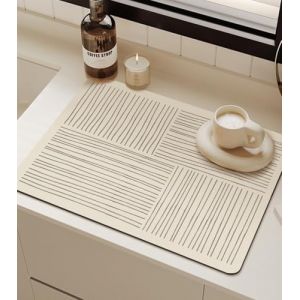 Tapis &Eacute;gouttoir Vaisselle,Tapis Vaisselle Absorbant et Antid&eacute;rapant,40 x 60 cm Tapis Vaisselle Absorbant,Tapis evier Cuisine Antid&eacute;rapant,Tapis de Bar,Tapis Machine a Cafe pour Bar,Vaisselle (Rusudiy-EU, neuf)