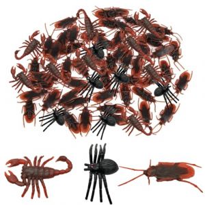 Teegxddy Farce et Attrape Insectes en Plastique R&eacute;alistes，30 pi&egrave;ces Fausses Araign&eacute;e, Scorpion, cafard r&eacute;alistes en Plastique，pour Halloween pour Enfants et Adultes D&eacute;coration de f&ecirc;te（A） (Teegxddy, neuf)