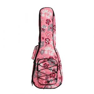 Surwin Ukul&eacute;l&eacute; 21/23/26 Pouces, Housse pour Ukul&eacute;l&eacute; Etui Ukul&eacute;l&eacute; Sac Ukul&eacute;l&eacute; Rembourr&eacute; avec Sangle R&eacute;glable pour Soprano/Concert (26 Pouces,Fleurs roses) (Yiwin, neuf)