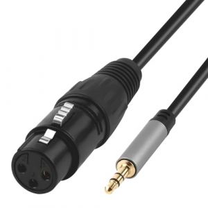 C&acirc;ble adaptateur XLR femelle vers jack 3,5 mm convertisseur &eacute;quilibr&eacute; 3,5 mm mini TRS st&eacute;r&eacute;o mono audio pour guitare, mixeur, haut-parleur, appareil d'enregistrement en direct, condensateur dynamique, (ShuYiXinPing, neuf)