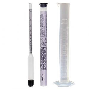 Alcoomètre mesure 0 à 100 % de l'alcool distillé 23 cm avec pot d'échantillonnage d'essai de 100 ml (Thermometer World, neuf)