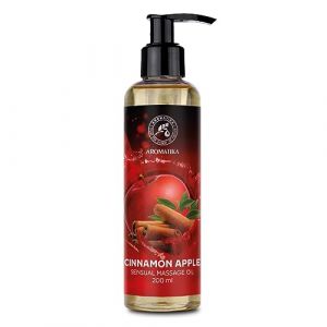 Huile de Massage Sensuel Pomme-Cannelle 200ml - Mélange Naturel d'huiles de Pépins de Raisin et Amande et de Macadamia - Huile Corporelle pour Couple - Huile de Massage Relaxante (AROMATIKA trust the power of nature, neuf)