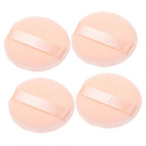PACKOVE 4pi&egrave;ces Houppettes Poudre Rondes Petites &Eacute;ponges Cosm&eacute;tiques Doux Sans Fluoresc&eacute;ine Applicateur Fond De Teint R&eacute;utilisable (Spring TU, neuf)
