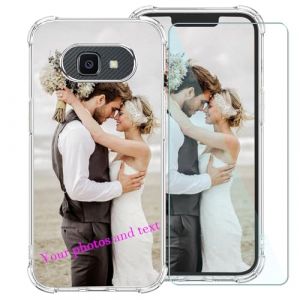 TIANDIMY Personnalisée Coque + Verre Trempé pour Samsung Galaxy A5 2017,avec Votre Image Texte Cover,Transparent TPU Souple Etui Housse,Anti-Rayures Bumper Antichoc Case -TU (TIANDI Trade, neuf)