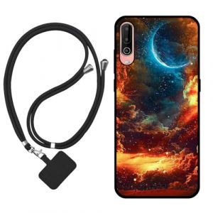 Sunrive Coque Compatible avec WIKO VIEW4/VIEW4 Lite,TPU &Eacute;tui Housse Protecteur Souple Gel Mat Back Cover Mignon Motifs Antichoc Case(Nuages,Lune,Ciel)+1x Universelle Dragonne (sunrive, neuf)