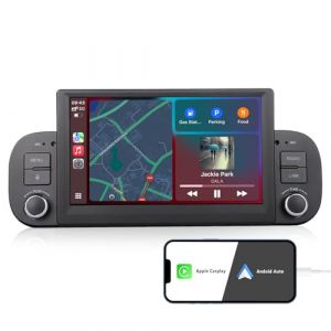 Autoradio pour Fiat Panda 2013 2014 2015 2016 2017 2018 2019 2020 avec Wireless Carplay Android Auto Radio st&eacute;r&eacute;o avec BT FM RDS Microphone SWC EQ (ZUNDION, neuf)