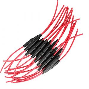 Gebildet 5 x 20 mm AGC Portes-Fusible en Ligne 32V 20A, Fast-Blow Porte-Fusible Type &agrave; vis Inline avec 16 AWG Fil (Pack de 15) (Gebildet-FR, neuf)