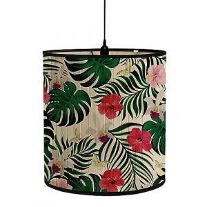 FANSU Abat-Jour en Tissu Classique Tambour Abat-jour, Fleurs Imprimé Remplacement Abat, Jour Fait à la Main, pour Lampe de Table Suspension Lampe de Chevet Lampadaire (Papillon,30x30x30cm) (JINBO, neuf)