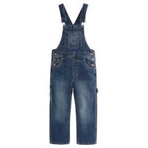 KIDSCOOL SPACESalopette en Jean pour Enfants Petits et Grands Enfants 3 Boutons des Deux c&ocirc;t&eacute;s Salopette en Jean Bleu Profond 4-5 Ans (kidscool space, neuf)