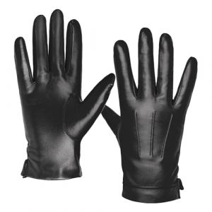 Harssidanzar Gants en cuir homme gants &eacute;cran no-touch gants chauds doubl&eacute;s cashmere SM052EU,Noir,Taille XXL (Harssidanzar Store, neuf)