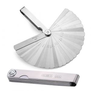 HABNI Jeu De Cales D'&Eacute;paisseur,Jauges D'&Eacute;paisseur En Acier Inoxydable,Jeu Cale Soupape En Acier Inoxydable,Jauge D'&Eacute;paisseur Pliante Double Mesure,Jauges D&rsquo;&Eacute;paisseur De Pr&eacute;cision 32 Lames 0.02-1.0Mm (XIANXIAN LI, neuf)