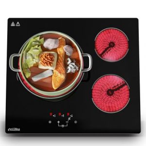 Plaque induction 3 feux cuisini&egrave;re &eacute;lectrique 60 cm puissance totale 5400W avec commandes tactiles s&eacute;curit&eacute; int&eacute;gr&eacute;e timer &eacute;lectronique pour cuisson pr&eacute;cise et flexibilit&eacute; de cuisine, Noir (COVERCOOK, neuf)