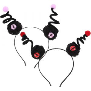 FOYTOKI Lot de 2 set de Serrage-T&ecirc;tes &OElig;il de Monstre Halloween Accessoires pour Cheveux d'Halloween Serrage-T&ecirc;te &Eacute;lastique Rouge et Violet Costume Cosplay Coiffe L&eacute;g&egrave;re et Confortable (LIKELEE, neuf)