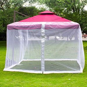 SMLJFO Moustiquaire rectangulaire pour parasol de jardin, table, parasol, 300 x 300 x 230 cm, pour jardin, tonnelle, balcon, cour/blanc (GuangZhi, neuf)