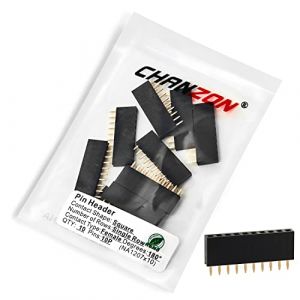 CHANZON en-tête de Broche 10 pin x 10 pièces pin d'en-têtes Femelles Droit Une Seule rangée épingles carrées Plaqué Or Pas de 2,54mm pour PCB, Arduino Gpio, connecteur, Machine, Planche à Pain (Chanzon FR, neuf)