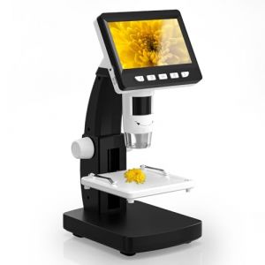 CIMELR Microscope numérique de 4,3 Pouces, Microscope USB de résolution 50X-1000X avec 8 lumières LED réglables, Portable microscopes Enfant/Adultes (306-B) (sibite-eu, neuf)