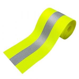 MARARDI Bande Réfléchissante pour la Couture - [2 Mètres x 50 mm] non Adhésif [Jaune Fluo] Ruban D'avertissement Réfléchissant 100% Polyester - Ruban de Sécurité Haute Visibilité - Réfléchissant ≥300 (MARARDI, neuf)