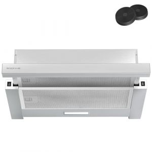 SOONYE Hotte T&eacute;lescopique 60cm 350m&sup3;/h Hotte Aspirante Encastrable 600mm avec Lumi&egrave;re LED 2 Vitesses Hotte Aspirante de Cuisine Int&eacute;gr&eacute;e (Besley INC, neuf)