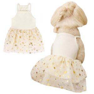 Robe tutu d'été en tulle pour chien et chat de petite et moyenne taille (jaune, taille S) (Fnaobai, neuf)