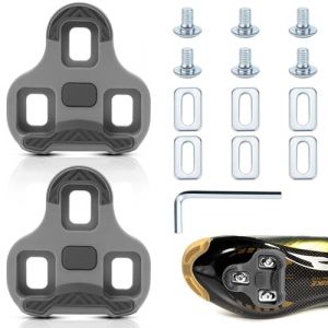Look Keo Cleats Lot d'accessoires de Vélo Crampons Antidérapants, Compatibles avec Les pédales Look Keo Bike à 3 Trous Grip Blade 2 Max Carbon Classic Cleats pour Chaussures de vélo Board (Gris 4,5°) (HaJieQin, neuf)