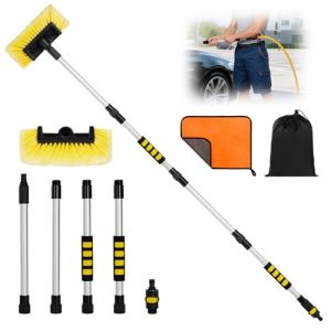 Adiwo Brosse Lavage Voiture Télescopique, 165CM Balai de Lavage Ajustable, Brosse de Lavage pour Voitures avec Manche Télescopique et Raccord d'eau pour Voiture, Camping-Car, Camion, Bus, Jardin (Yoowe, neuf)