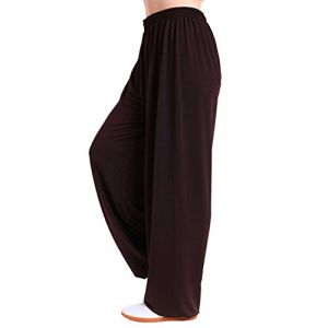 MESHIKAIER Grande Taille Super Doux Sarouel Pantalon Femme en Modal pour Yoga, Harem Bouffant, Sport, Jogging, Danse - &Eacute;lastique et Extensible (XL, Caf&eacute;) (MEISIKAIER, neuf)