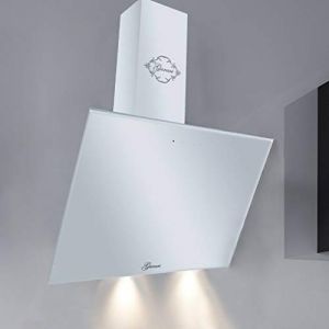 Hotte Inclin&eacute;e 80 cm Gurari GCH 286 WH 8 Prime, Hotte de Cuisine avec t&eacute;l&eacute;commande, Hotte Murale Verre Blanc, EEK A, 1000m&sup3;/h, Hotte Aspirante mode recyclage ou &eacute;vacuation de l'air (elektroniks-home, neuf)