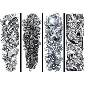 ARYU 4 PièCes Autocollants De Tatouage Bras Complet Bras Complet Bras Complet Grande Image Autocollants De Tatouage Bras De Fleur Autocollants De Tatouage S-87 (XCTT, neuf)