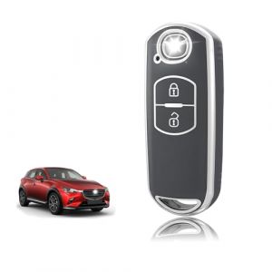 TOOMUME Coque Clé TPU, Etui Clé Étui Clé Adapté pour Mazda 2/3/6 M2 M3 M6 CX-3 CX-4 CX-5 CX-7 CX-8 CX-9 CX-30 CX-60 MX-5 MX-30 Atenza Axela, Couvre Clef Cache Cle Voiture Telécommande - Smart Key (TOOMUME, neuf)