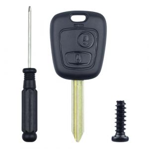 SLshiBo Coque Cl&eacute; Voiture avec Lame 2 Boutons Compatible avec Citroen Xsara, Picasso, Berlingo, Saxo &ndash; Bo&icirc;tier Cl&eacute; T&eacute;l&eacute;commande de Remplacement avec Insert M&eacute;tallique (Shunsing, neuf)