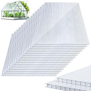 Herrselsam Lot de 15 Plaques Alv&eacute;olaires en Polycarbonate de 8 mm - Double Plaque pour Serre - 60,5 x 121 cm - 1,2 kg/m&sup2; - R&eacute;sistant aux UV - pour Jardin (Zeguan, neuf)