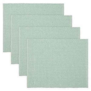 LINUM UNI Set de Table Lot de 4 35x46 cm, Coton Côtelé, Lavable en Machine, Vert Clair Glacé (LINUM, neuf)