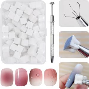 100 Eponge Ongle, Avec Pince M&eacute;tallique, Nail Art Brosse &Eacute;ponge,Pinceau Nail Art Ongles, Pinceaux Nail Art pour Accessoire Ongle, Utilis&eacute; pour Vr&eacute;er une Vari&eacute;t&eacute; de Motifs D'art de L'ongle D&eacute;grad&eacute;s. (shenzhenshiohahamaoyiyouxiangongsi, neuf)