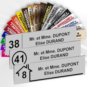 Plaque Boite Aux Lettres Adhésive PVC Avec Numéro – Plaque Gravée À Personnaliser 10 x 2,5 cm – 20 Couleurs Disponibles (Gris Mat) (GRAVURE ET COMPAGNIE, neuf)