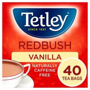 Tetley Th&eacute; Redbush &agrave; la vanille &ndash; Sachets de th&eacute; Rooibos naturellement sans caf&eacute;ine &ndash; Lisse, aromatique et apaisant &ndash; Certifi&eacute; Rainforest Alliance &ndash; Source &eacute;thique et durable &ndash; 240 sachets de th&eacute; (6 x (The Marvellous Group, neuf)