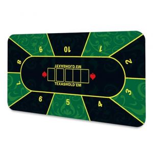 LaiEr Tapis de Poker 10 Joueurs Texas Hold'em Tapis en Caoutchouc Tapis de Poker pour Tables Table de Poker Portable Pliante pour Jeux de Poker Blackjack Casino (200*100*0.2cm,Green) (ChunSiFuShi, neuf)
